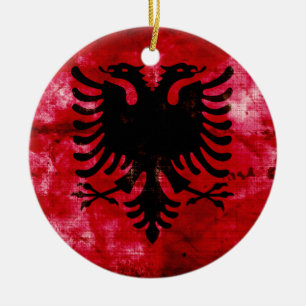 Décoration En Céramique Drapeau patiné Albanie