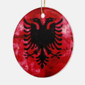 Décoration En Céramique Drapeau patiné Albanie (Gauche)