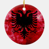 Décoration En Céramique Drapeau patiné Albanie (Dos)