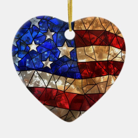 Décoration En Céramique Drapeau patriotique américain (Devant)