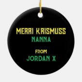 Décoration En Céramique Drapeau Rasta Couleurs Lion Joyeux Noël (Dos)