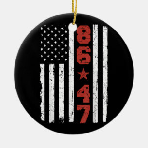 Décoration En Céramique Drapeau rétro Vintage USA 86 47 Anti Trump