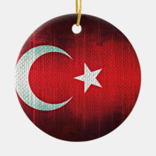 Décoration En Céramique Drapeau stylisé de la Turquie