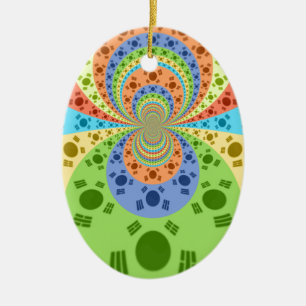 Décoration En Céramique Drapeau sud-coréen Inspiré Art Abstrait Impression