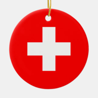 Décoration En Céramique Drapeau Suisse