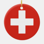 Décoration En Céramique Drapeau suisse (Dos)