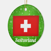 Décoration En Céramique Drapeau suisse Noël (Gauche)