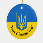 Décoration En Céramique Drapeau ukrainien avec blason et texte personnalis (Gauche)