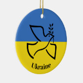 Décoration En Céramique Drapeau ukrainien Dove de Paix (Droite)