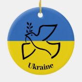 Décoration En Céramique Drapeau ukrainien Dove de Paix (Dos)
