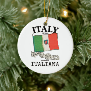 Décoration En Céramique Drapeau vintage du pays Italie