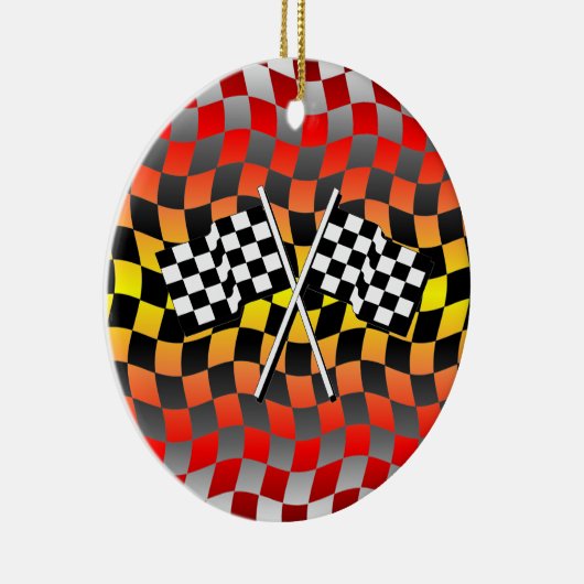 Décoration En Céramique drapeaux checkered (Droite)