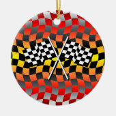 Décoration En Céramique drapeaux checkered (Devant)