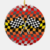 Décoration En Céramique drapeaux checkered (Dos)