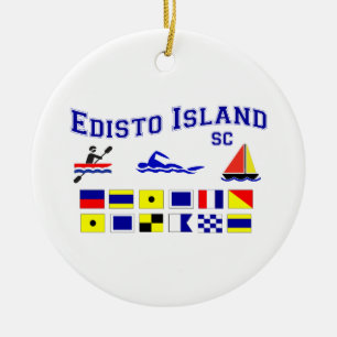 Décoration En Céramique Drapeaux de signal de Sc d'île d'Edisto