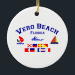 Décoration En Céramique Drapeaux de signal de Vero Beach FL<br><div class="desc">La conception de ce Vero Beach original,  la Floride (définie dans les drapeaux maritimes) est l'une de beaucoup de créations des Etats-Unis de coutume par Worldshop.</div>