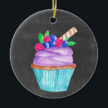 Décoration En Céramique Dreaming of a Sweet Christmas !<br><div class="desc">Le Handpainted watercolor on chalkboard,  Christmas cake for the sweetest season of the year.</div>