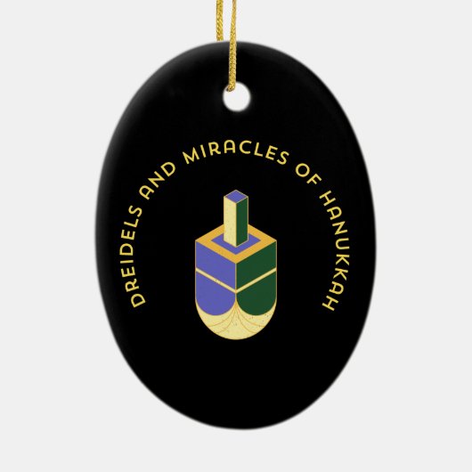 DÉCORATION EN CÉRAMIQUE DREIDELS AND MIRACLES OF HANUKKAH (Dos)