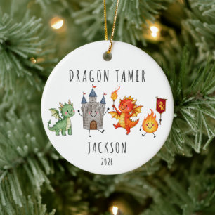 Décoration En Céramique Dresseur de dragon Enfants Personnalisés