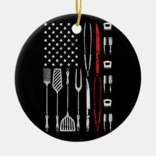 Décoration En Céramique Drôle American Flag Grilling Tools BBQ Grill Barbe
