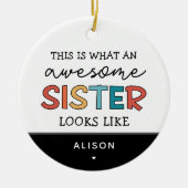 Décoration En Céramique Drôle Awesome Soeur | Cadeaux pour la meilleure so (Devant)