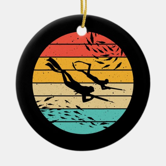 Décoration En Céramique Drôle cadeau Spearfish pour hommes femmes plongée (Devant)