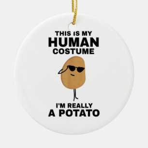 Décoration En Céramique Drôle C'est mon costume d'humain Je suis vraiment
