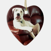 Décoration En Céramique drôle de pit bull chien sur le canapé (Droite)