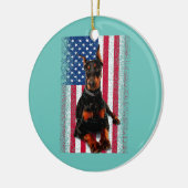 Décoration En Céramique Drôle Doberman chien américain Drapeau patriotique (Gauche)