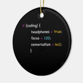 Décoration En Céramique Drôle Joke Programmation Si Coder Casques Focus (Gauche)