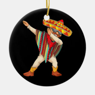 Décoration En Céramique Drôle Mexicaine Poncho Hommes Cool Dabbing