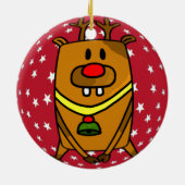 Décoration En Céramique Drôle mignon Cerf Rouge Nez Étoiles Noël (Dos)