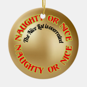 Décoration En Céramique Drôle mignon Humour Naughty Nice Liste Citation