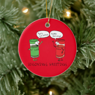 Décoration En Céramique Drôle Noël Cartoon Cuisines épices