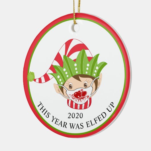 Décoration En Céramique Drôle Noël Masque visage Elf 2020 (Gauche)