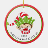 Décoration En Céramique Drôle Noël Masque visage Elf 2020 (Dos)