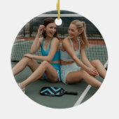 Décoration En Céramique Drôle Noël Pickleball Reindeer, Photo personnalisé (Dos)