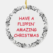 Décoration En Céramique Drôle Pancakes Fraise Pun Noël (Dos)