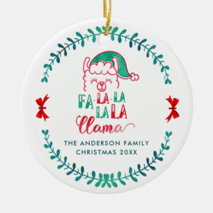 Décoration En Céramique Drôle Père Noël Lama Dit Noël Photo de Noël