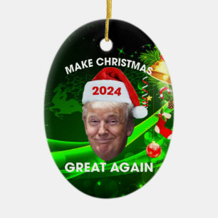 Décoration En Céramique Drôle Père Noël Trump 2024 Rendre Noël super