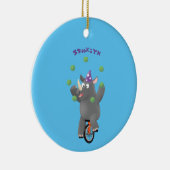 Décoration En Céramique Drôle rhinocéros mignon jonglant sur monocycle (Droite)