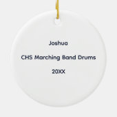 Décoration En Céramique Drums Marching Band Cat Navy Blue Red Personalize (Dos)