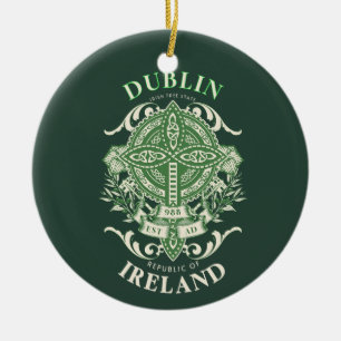 Décoration En Céramique Dublin Irlande Croix Celtique Irlandaise
