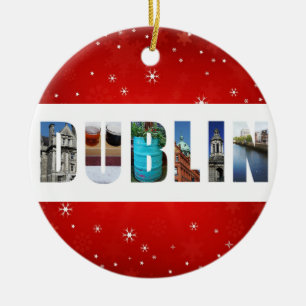 Décoration En Céramique Dublin Irlande Photos de Voyage Flocon de neige No