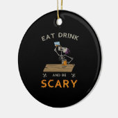 Décoration En Céramique Eat Drink And Be Scary Aesthetic Graphic (Gauche)