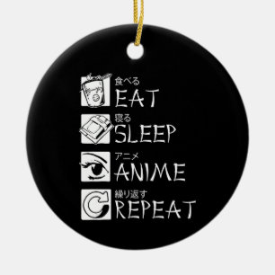 Décoration En Céramique Eat Sleep Anime Repeat Venin Idea Cosplayer