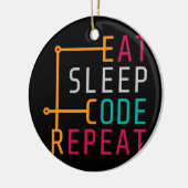 Décoration En Céramique Eat Sleep Code Répéter Coder Développeur de code o (Gauche)