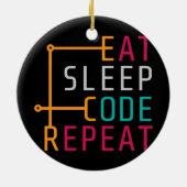 Décoration En Céramique Eat Sleep Code Répéter Coder Développeur de code o (Dos)