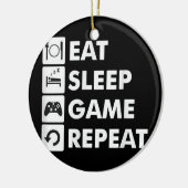 Décoration En Céramique Eat Sleep Jeu Répéter Funny Gamer Humour Nerd (Gauche)