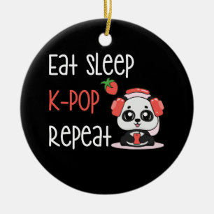 Décoration En Céramique Eat Sleep K-Pop Repeat KPop Panda